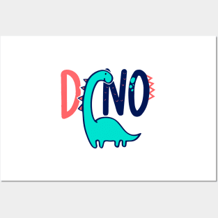 little blue dinosaur Posters and Art